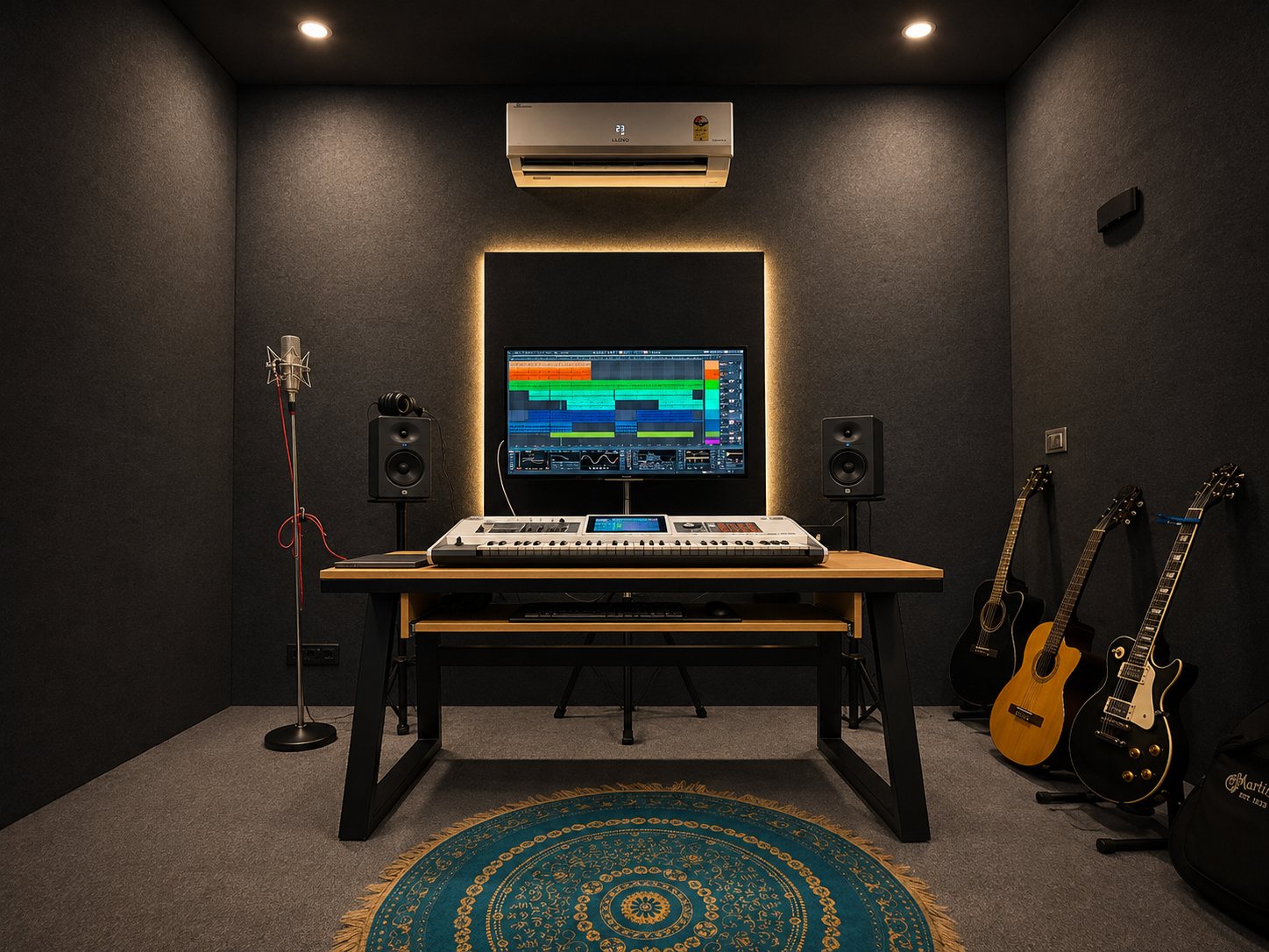The acoustically treated Studio17 control room